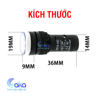 Đèn báo pha tủ điện tín hiệu ad16 16mm Đỏ Xanh lá Vàng Bóng đèn LED 20mA