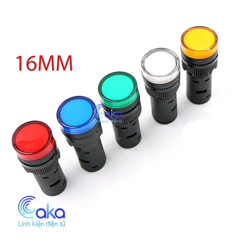 Đèn báo pha tủ điện tín hiệu ad16 16mm Đỏ Xanh lá Vàng Bóng đèn LED 20mA