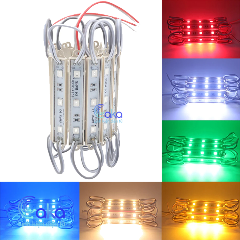 5 Thanh LED hắt sáng 12V - Led hắt 3 bóng chip 5054 điện áp 12V trang trí bảng quảng cáo, biển hiệu chống nước