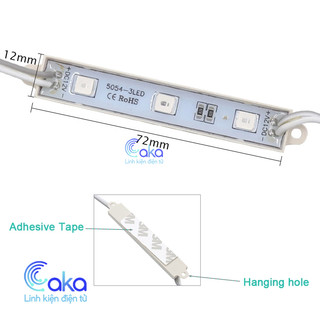 5 Thanh LED hắt sáng 12V - Led hắt 3 bóng chip 5054 điện áp 12V trang trí bảng quảng cáo, biển hiệu chống nước