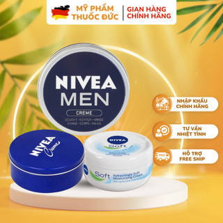  Kem dưỡng ẩm Nivea Creme Nivea Soft Nivea Men bảo vệ và nuôi dưỡng làn da mềm mại mịn màng Hàng nội địa Đức  