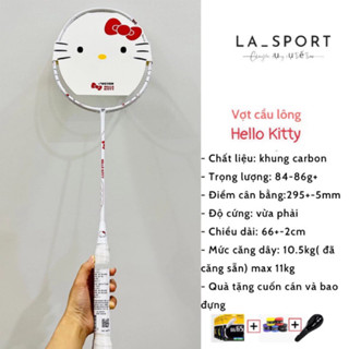  Vợt cầu lông hoạt hình Hello Kitty vợt cầu lông 4U căng sẵn 10kg tặng kèm túi đựng và quấn cán 