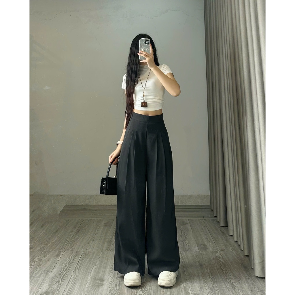 Quần dài ống rộng Hari chất Gold form suông rộng | BigBuy360 - bigbuy360.vn