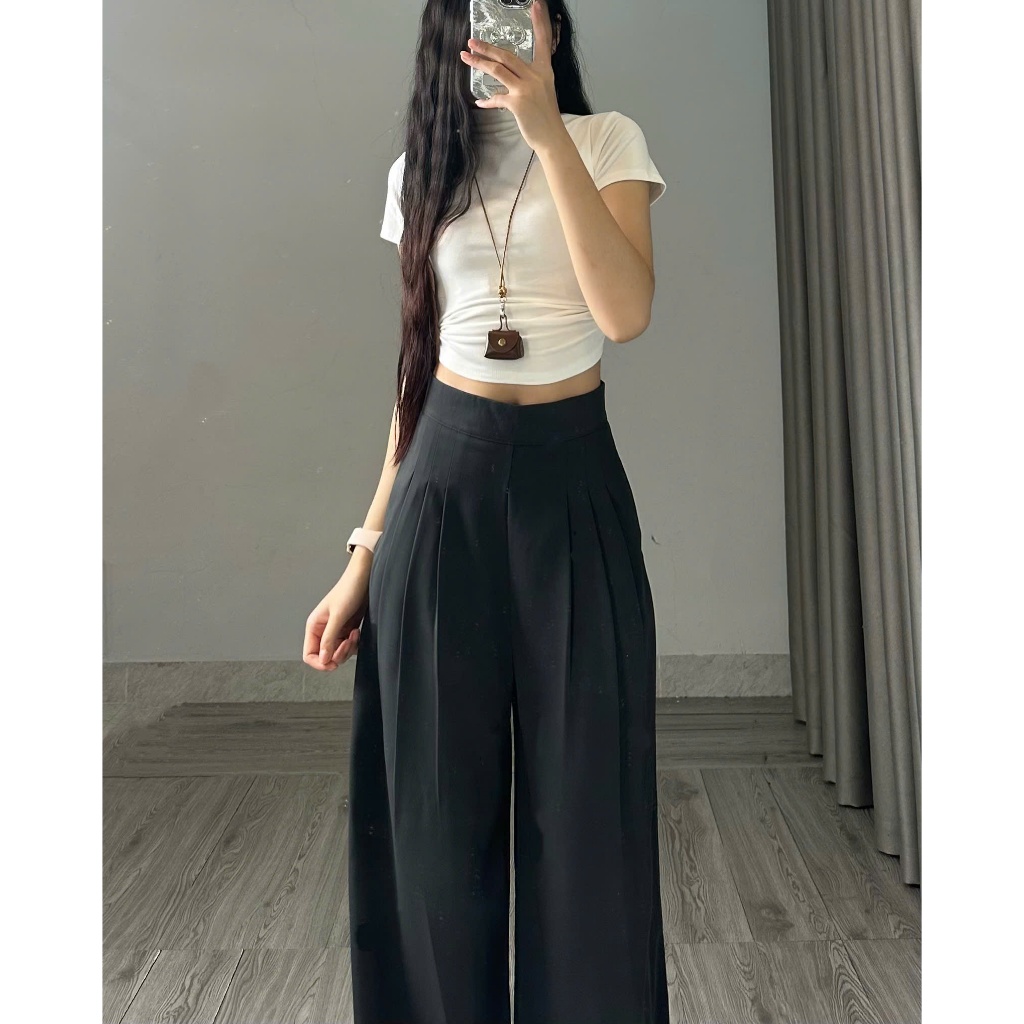 Quần dài ống rộng Hari chất Gold form suông rộng | BigBuy360 - bigbuy360.vn