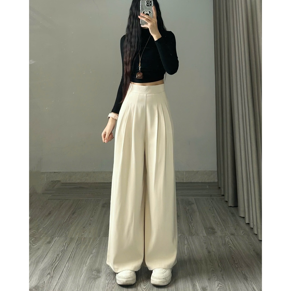 Quần dài ống rộng Hari chất Gold form suông rộng | BigBuy360 - bigbuy360.vn