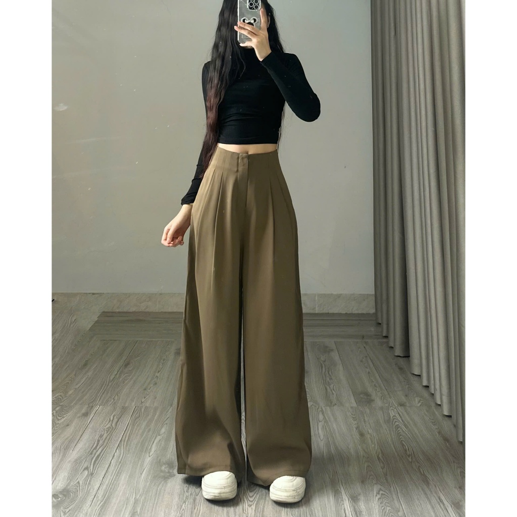 Quần dài ống rộng Hari chất Gold form suông rộng | BigBuy360 - bigbuy360.vn