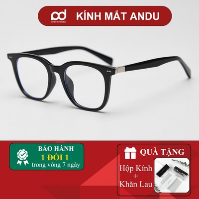 Gọng kính cận thời trang nam nữ ANDU EYEWEAR dáng vuông chống tia UV nhựa cốt kim loại - 9146