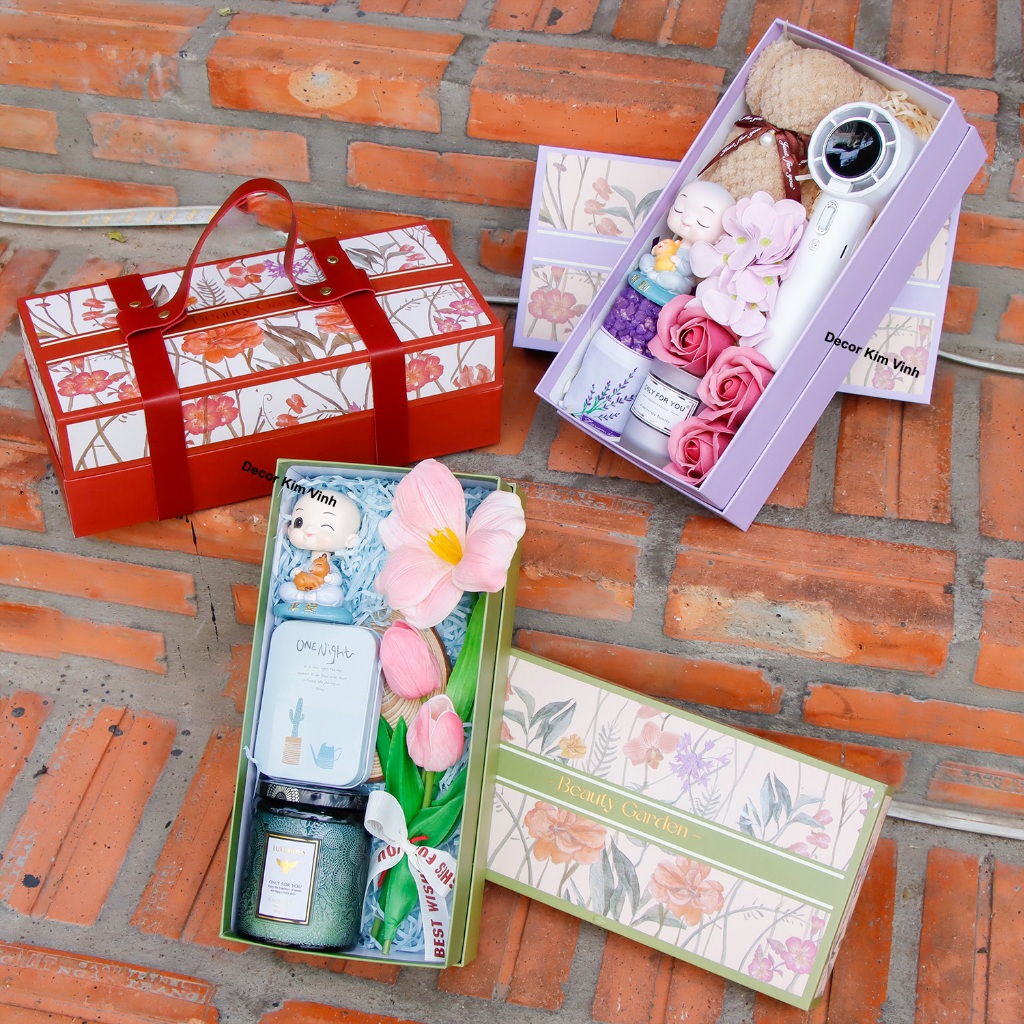 Hộp Quà Hộp Hoa QUA04 Quà Tặng Ý Nghĩa 8/3, Sinh Nhật, Valentine, Dịp Lễ