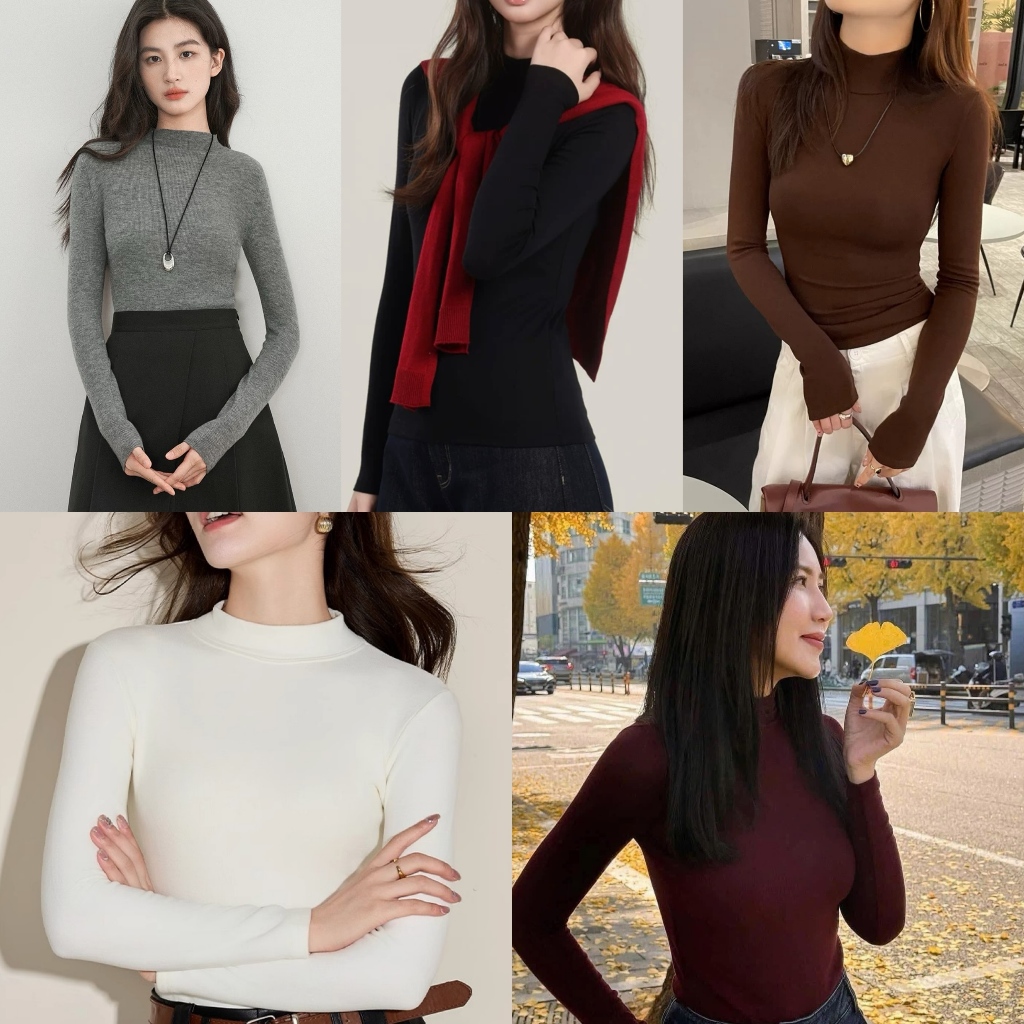 Áo thun dài tay cổ 3p siêu co giãn chất cotton mịn dày dặn Justdun A99 | BigBuy360 - bigbuy360.vn