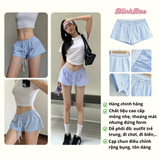 Quần Đùi Vải Nữ BlinkBae Quần Short Sexy Mặc Nhà Ngủ Mặc Đi Biển Cạp Chun Thấp Thoải Mái Thoáng Mát