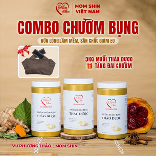 [Tặng Đai Chườm] Combo 3Kg Muối Thảo Dược Chườm Eo MOM SHIN | Shop Mẹ Thảo, Ở Cữ Mẹ Shin Min Gin