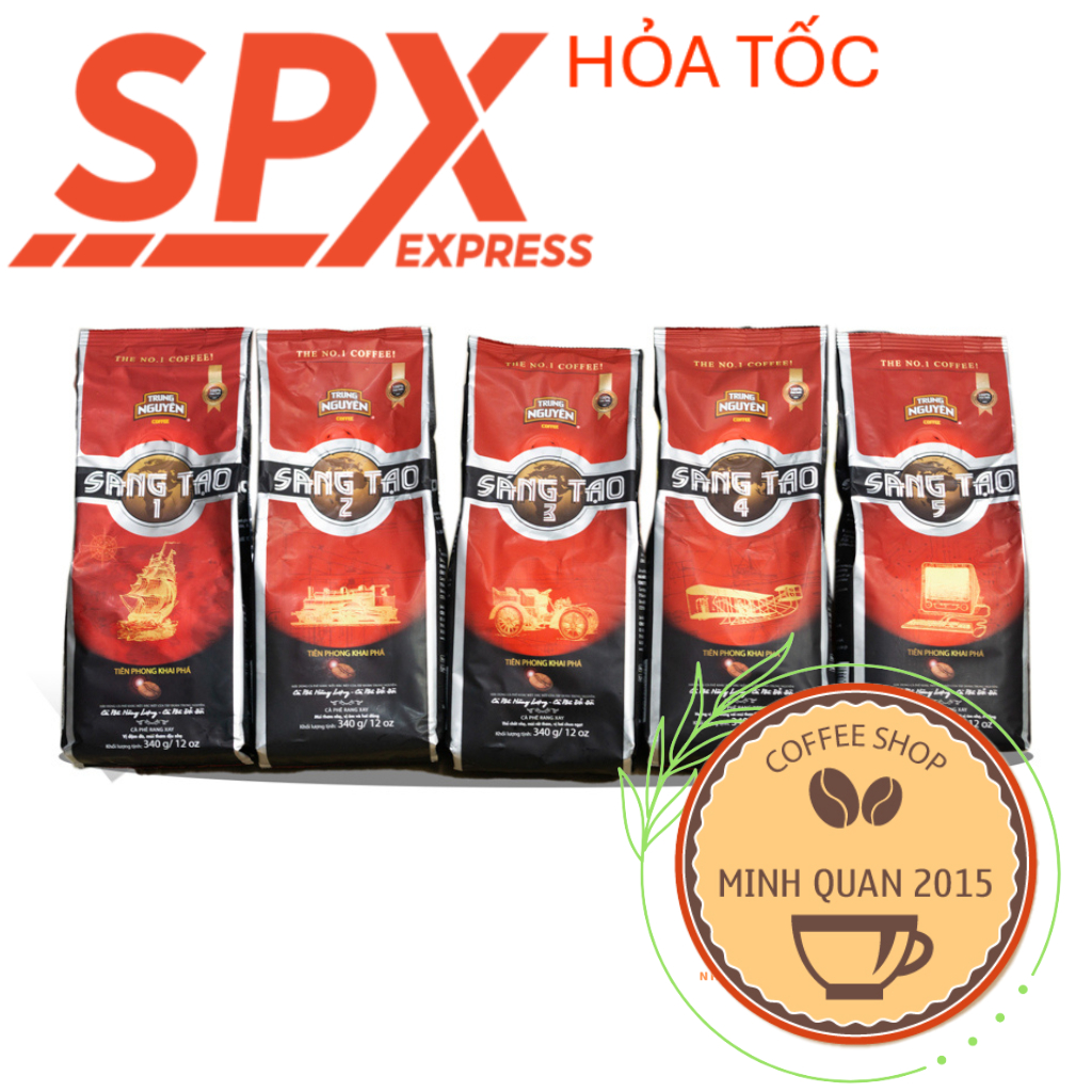   Sỉ - Combo 10 Gói   Cà Phê Rang Xay Pha Phin Trung Nguyên Sáng Tạo số 1 - 2 - 3 - 4 - 5  Gói 340gr 
