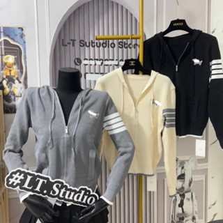 Áo khoác len thu đông hình cún thêu chất len tăm khoá mũ,free size mã 783