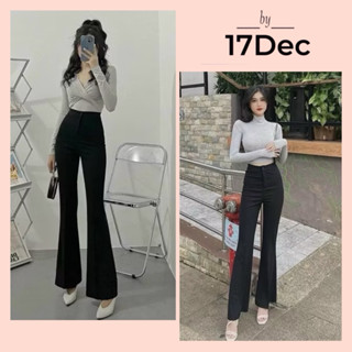 Quần baggy tây ống loe 17Dec, quần loe 203 hack chân 1 cúc cho nữ