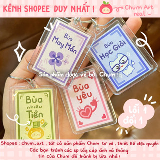 CHÍNH CHỦ -Móc khoá vô tri- móc khoá cầu may, tài lộc, tình yêu, cầu bình an có seal ảnh siêu nét 2 mặt