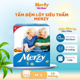 Tấm Lót MERZY Dành Cho Người Lớn Mỏng Nhẹ 10 Miếng/ Gói