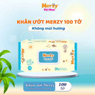[Giảm 30k] Combo 10 gói khăn ướt Merzy 100 tờ Dịu Nhẹ