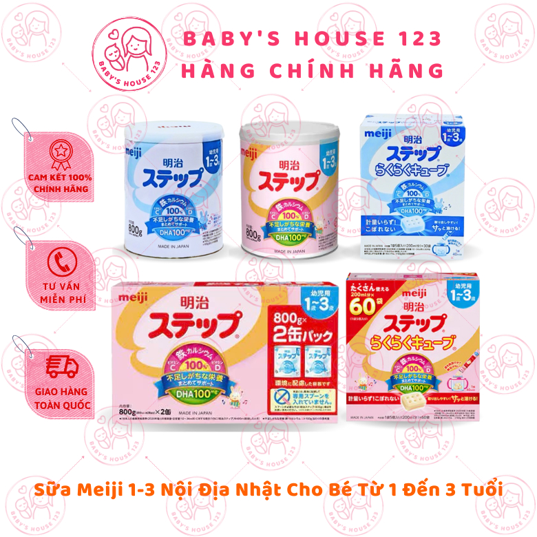 CHÍNH HÃNG] Sữa Meiji 1-3 - Meiji Step Milk Nhật Bản - Hộp 800g – Dành cho bé từ 1 đến 3 tuổi – Mẫu 