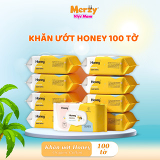 Thùng 24 gói khăn ướt Honey 100 tờ cho bé dịu nhẹ