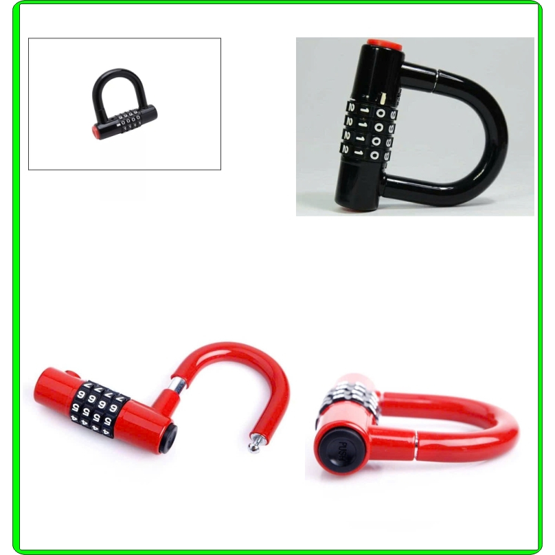 Ổ KHOÁ MINI 4 MÃ SỐ CAO CẤP HÌNH CHỮ U, khoá xe chữ U chống chộm inox siêu bền