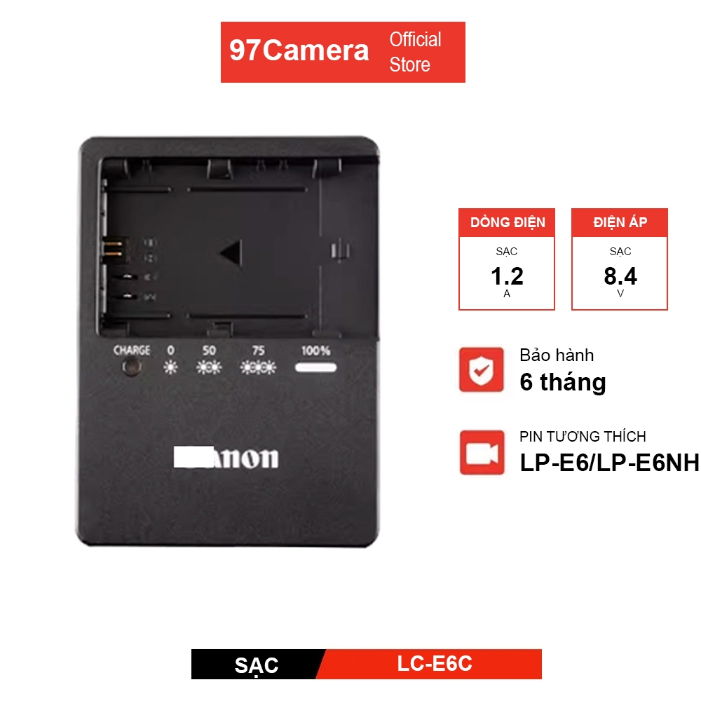 Sạc pin Canon LP E6 chính hãng Canon dùng cho Canon 5DII,5DIII,6D,7D,60D,70D;...
