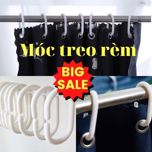 Móc nhựa treo rèm chữ C, móc treo rèm rido , rèm nhà tắm