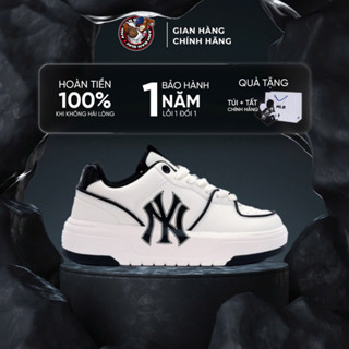 [ Chính Hãng  Full Hidentag ] Giày MLB Chunky Liner NY Màu Đen Trắng Chính Hãng, Giày Sneaker Nam Nữ Độn Đế Đi Học