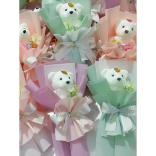 Bó hoa gấu mini sz 12-15cm dùng trang trí hộp quà, bánh xinh nhật, deco