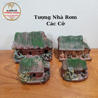  Tượng Nhà Rơm - Gốm sứ Bát Tràng làm mô hình trang trí tiểu cảnh trang trí bể cá 