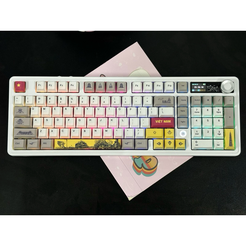 Bàn phím cơ Custom từ Ak980 pro/ 3 Chế độ kết nối / Led Rgb /Hotswap 5pin/ Mạch xuôi / đã mod | BigBuy360 - bigbuy360.vn