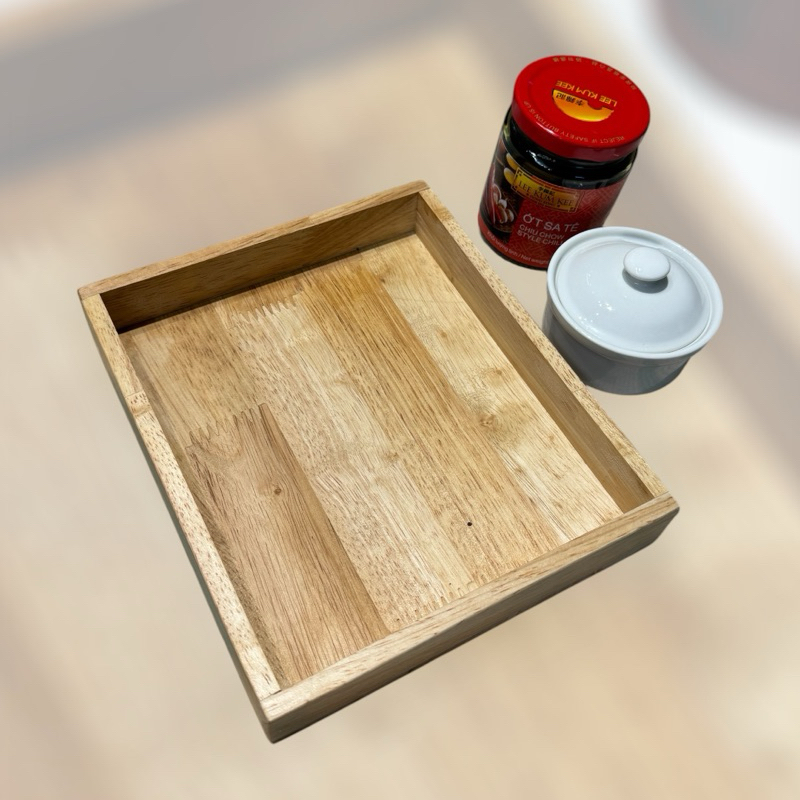 Khay Đựng Gia Vị Bằng Gỗ Cao Su Hình Chữ Nhật Cao Cấp, Sang Trọng- GXHOME