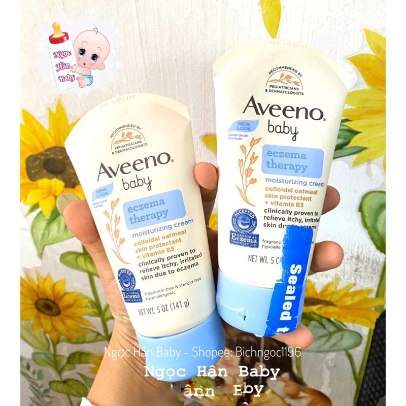 (Date T5/2025) Kem dưỡng da bôi tràm Aveeno Baby Eczema Therapy Mỹ tuýp 141gr