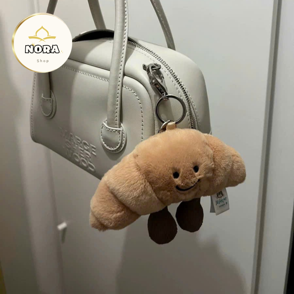 (Hàng Dư) JELLYCAT Amuseables Croissant Bag Charm - Móc Khoá JELLYCAT Bánh Sừng Bò Dễ Thương Full Ta
