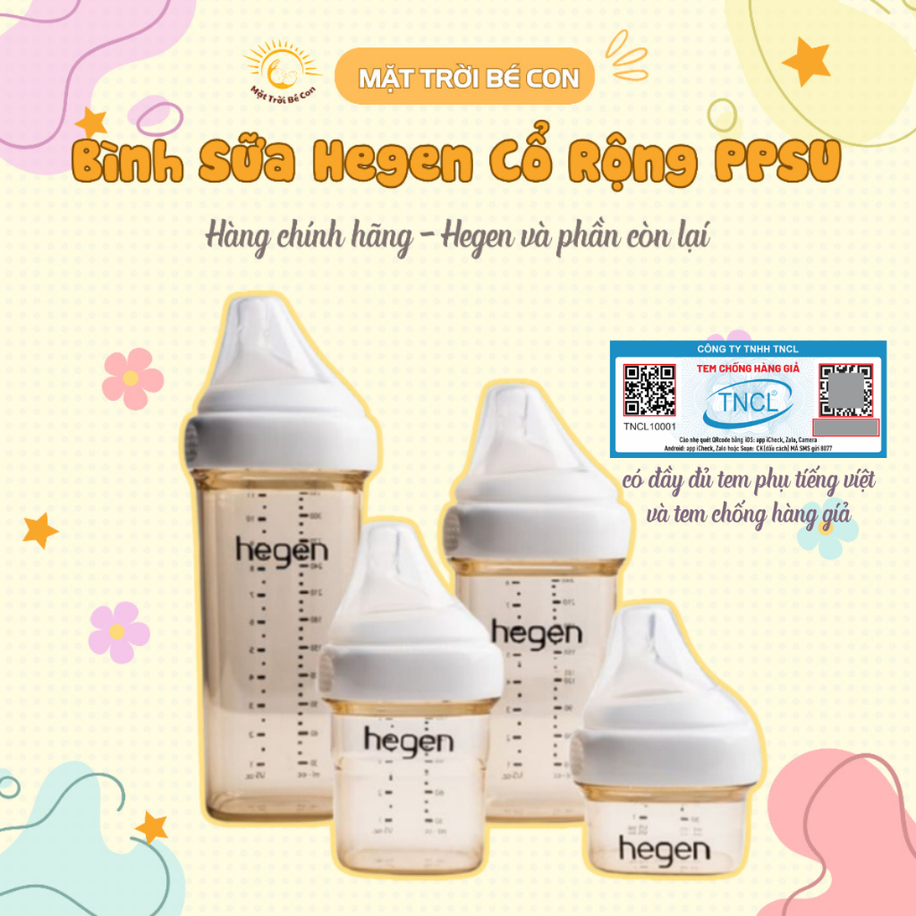 [Hàng Chính Hãng] Bình sữa Hegen PPSU 60ML,150ML, 240ml,330ml