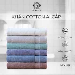 Khăn Tắm AMARA 100% Cotton Ai Cập Cao Cấp - Không Bai Xù Lông, Thấm Hút Cực Tốt, Dày Dặn, Mềm Mịn