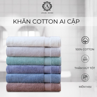 Khăn Mặt, Khăn Tay - Lau Tóc 100% Cotton Ai Cập AMARA Cao Cấp, Thấm Hút Tốt, Mềm Mại, Kháng Khuẩn
