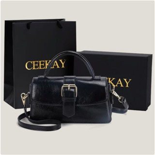  🌼Có Sẵn🌼Túi xách nữ CEEKAY  full Hộp + Túi  Da bóng Nắp Gập Khóa từ Quai Sách tay Sang Chảnh Vintage đeo chéo quà tặng 