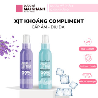 Xịt Khoáng Compliment Aqua Spray 99% Cấp Ẩm Phục Hồi Làm Dịu Cân Bằng Da Cấp Tốc 200ML