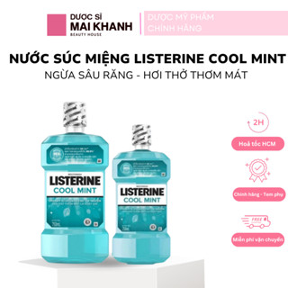 Nước Súc Miệng Listerine Cool Mint & Green Tea Zero Alcohol Mouthwash Ngừa Sâu Răng Giữ Hơi Thở Thơm Mát 250ml/75
