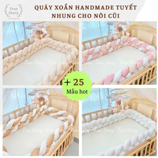 Quây sợi xoắn quây cũi giường cho bé Tree Story chất liệu tuyết nhung cao cấp an toàn cho bé