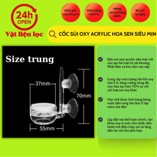 Cốc Sủi Oxy Acrylic hoa sen Siêu Mịn