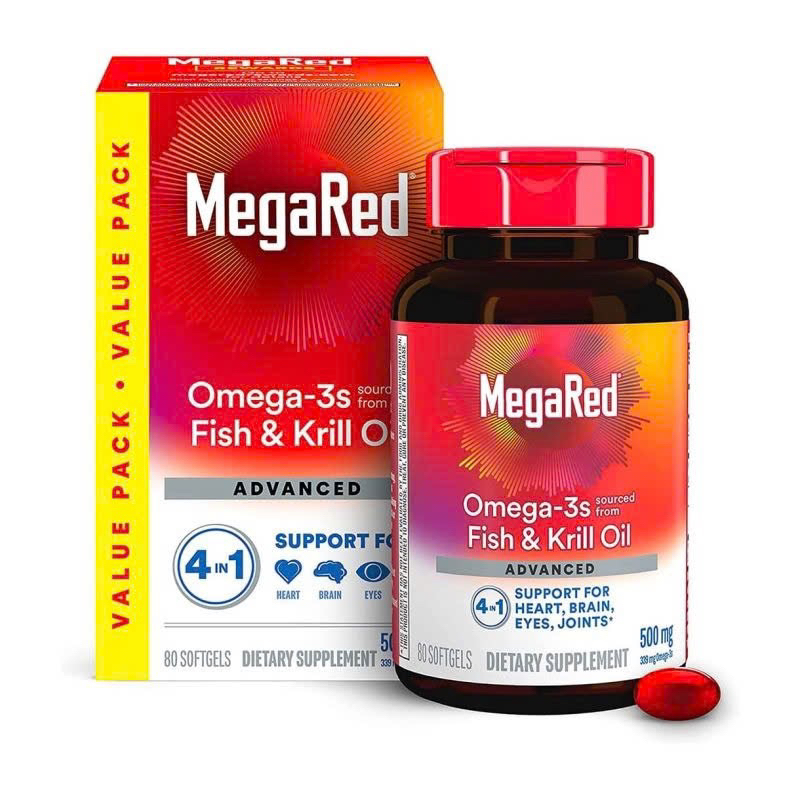 megared krill oil Dầu tôm Schiff MegaRed Advanced 4in1 Omega-3 Fish + Krill Oil hỗ trợ mắt não tim m