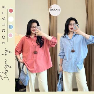  Áo Sơ Mi Trơn dài tay thiết kếTúi Ngực Joolate Nhiều Màu pastel Basic Thanh Lịch Smitron6268 P0K38 