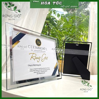{HĐ VAT} Khung bằng khen KÍNH TRÀN để bàn cỡ A4 (vừa ảnh 21x30) hoặc A5 (ảnh 15x21) Rừng Gió Decor