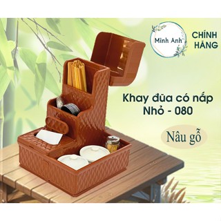 [Hỏa tốc] Khay Đựng đũa thìa quán cơm, nhà hàng, có nắp, hộp giấy