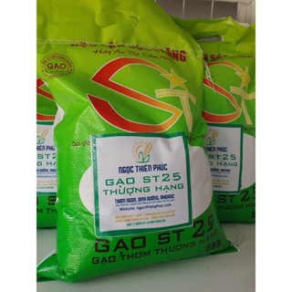 Gạo ST25 5kg Ngọc Thiên Phúc Dẻo Mềm Thơm Ngọt Cơm Đặc Sản Sóc Trăng