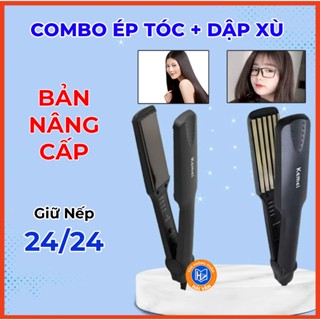 Máy dập xù tóc kemei, máy ép tóc chức năng bấm xù , bấm mè, dập xù,  duỗi làm thẳng tạo nhiều kiểu tóc tiện dụng