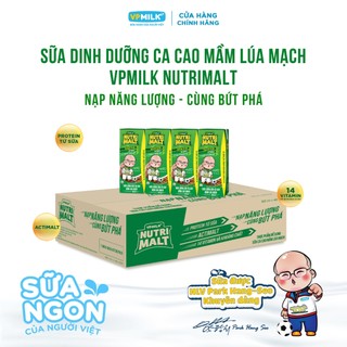 Sữa ca cao mầm lúa mạch đen VPMilk Nutrimalt 180ml (thùng 48 hộp)
