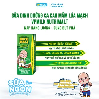 Sữa ca cao mầm lúa mạch đen VPMilk Nutrimalt 180ml (thùng 48 hộp)