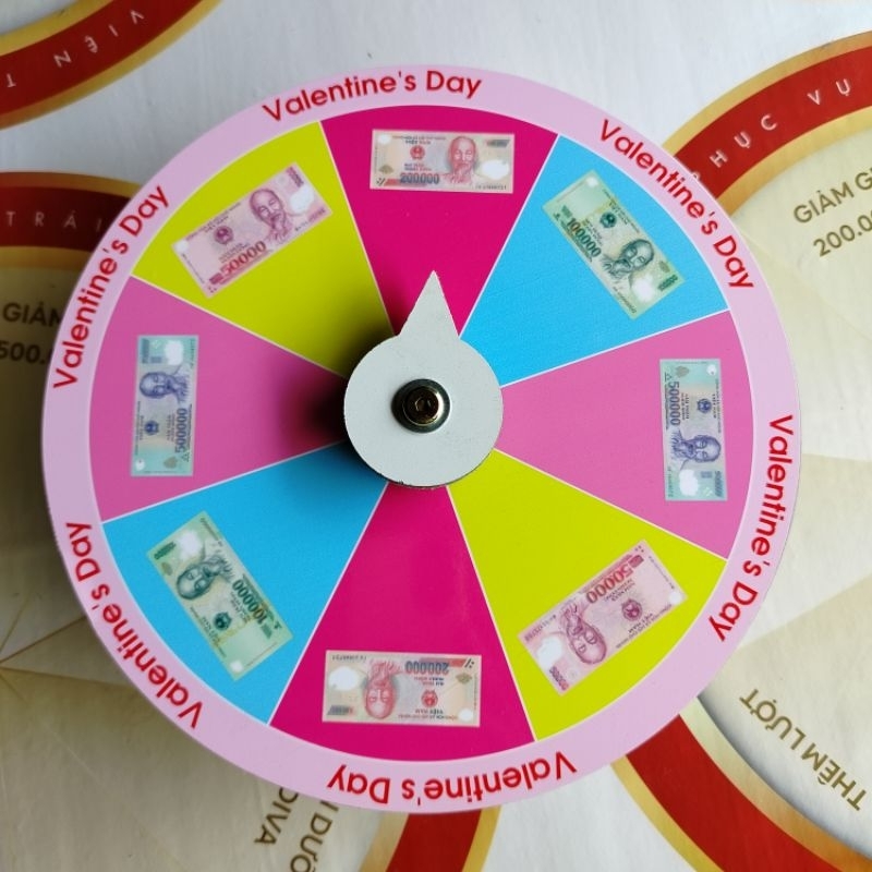 vòng quay Valentine'day 8 ô đường kính 25cm